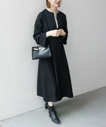 [새상품] SHIPS any 더블 크로스 허리 턱 A라인 원피스