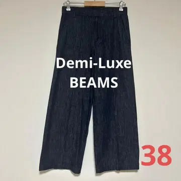 Demi-Luxe BEAMS 얇은 소재의 와이드 데님 팬츠 38