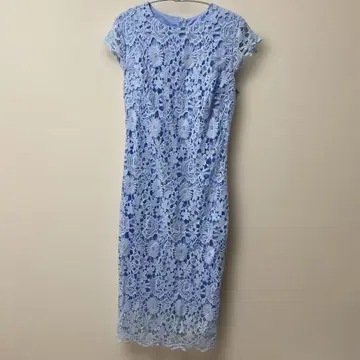 쉬인 전체 레이스 무릎 기장 원피스 블루 S 사이즈