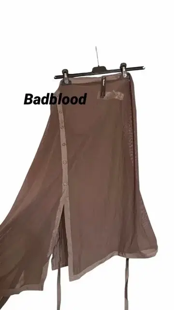 Badblood 랩스커트 브라운 시어 랩 스커트 레이어드