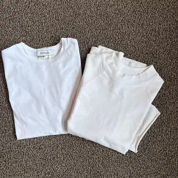 Veritecoeur 2장 반팔 티셔츠 화이트 묶음 판매 봄 여름