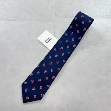 [ 미사용 ] TAKEO KIKUCHI 코몬 페이즐리 무늬 넥타이 네이비