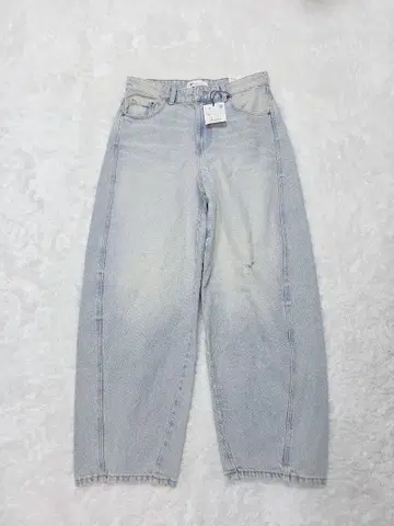 택 포함 미사용 ZARA TRF 캐롯핏 데님 배럴 레그