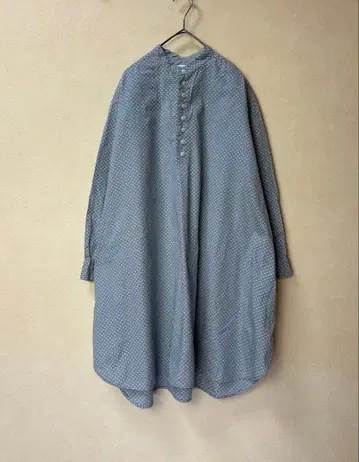 내추럴 런드리 도트 무늬 밴드 카라 셔츠 원피스 2