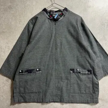 기우에몬 기에몬 구루메가스리 자켓 블루종 점퍼 스탠딩 칼라 가스리 일본풍