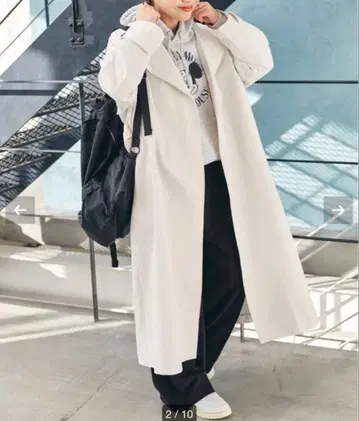 Spick and Span C/Cu 노카라 트렌치코트 허리 벨트 포함