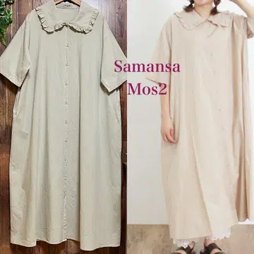 사만사 모스모스 빅 옷깃 원피스