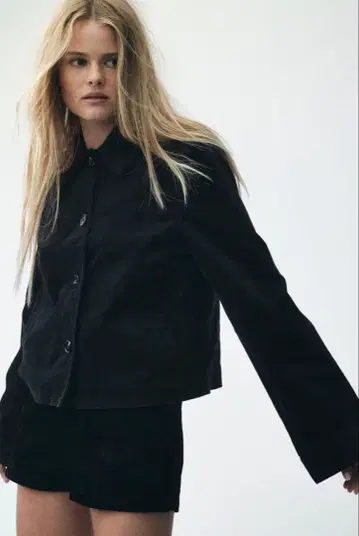 [ 새상품 ] H&M 코듀로이 자켓 XS 네이비 여성용 봄옷