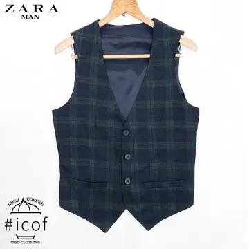 블랙워치 타탄 체크 ZARA 자라 베스트 b108