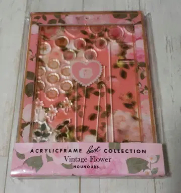 후쿠야 온라인 아크릴 프레임 베스트 컬렉션 빈티지 플라워 핑크