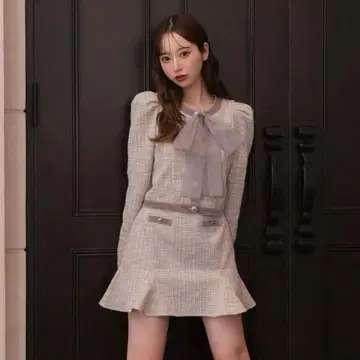 m me eme 가디건 스커트 셋업