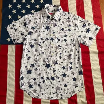 X-LARGE 엑스라지 총별 패턴 반팔 셔츠 M 화이트