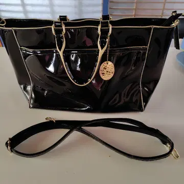 준코 시마다 PART 2 에나멜 블랙 보스턴 백