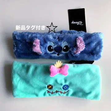 [택 포함 새상품] 디즈니 스티치 스크램프 헤어밴드 헤어 터번