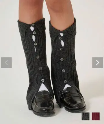 tina join 자수 장식 넷 레그 워머