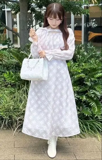 evelyn 오리지널 하트 체크 원피스 에블린