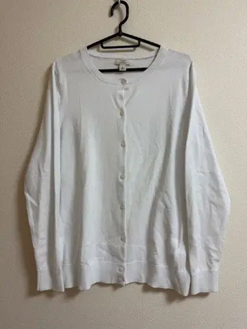 L L Bean 화이트 버튼 가디건 긴팔 얇은 소재 봄옷 여성용