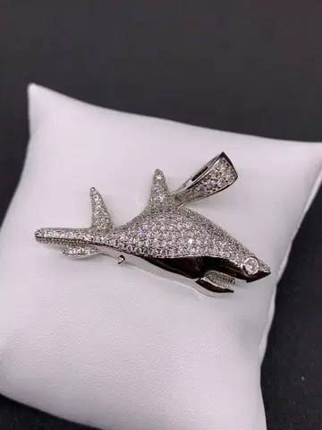 심해 JAWS 샤크 상어 블링블링 목걸이 실버