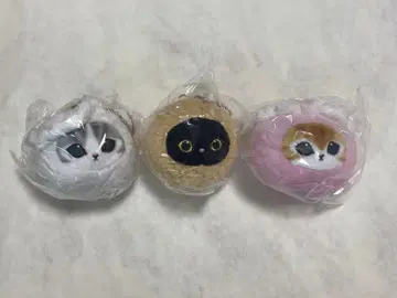 모프 샌드 딤섬 고양이 얼굴 봉제 인형 3개 세트