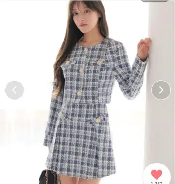 LIPSERVICE 립서비스 스프링 트위드 플리츠 스커트