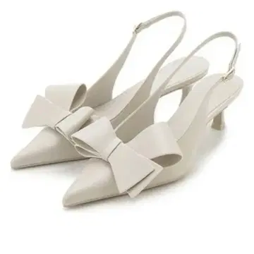 스나이델 snidel 리본 포함 베이지 슬링백 뮬