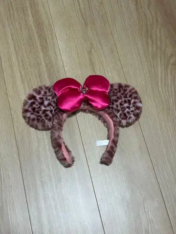 디즈니 핑크 레오파드 무늬 머리띠