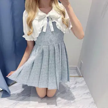 evelyn 리본 블라우스 플리츠 OP