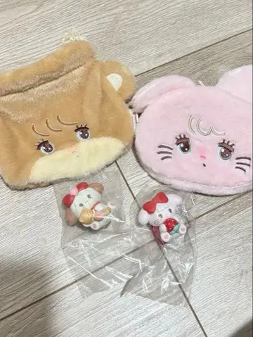 mikko 페이스 복조리 페이스 파우치 피규어 4점 묶음 판매