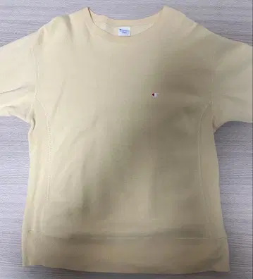 Champion Reverse Weave 눈 달린 맨투맨 크림색 L