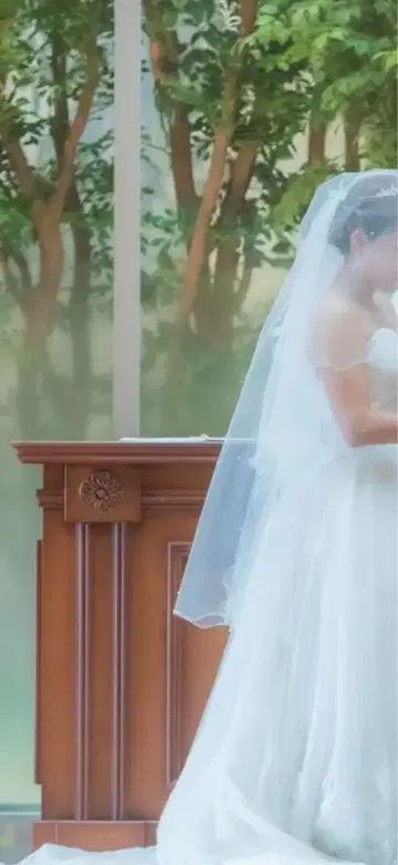 화이트 웨딩 베일 비즈 포함 빗 타입