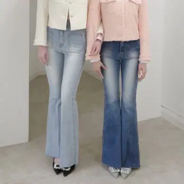 LUNA [골반 패드 내장] 더블 포켓 플레어 데님