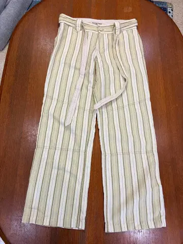 폴로 랄프 로렌 린넨 혼방 스트라이프 와이드 팬츠 벨트 포함