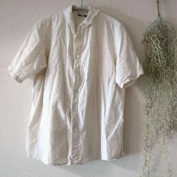 pas de calais 코튼 린넨 코드 스트라이프 동염 블라우스 36