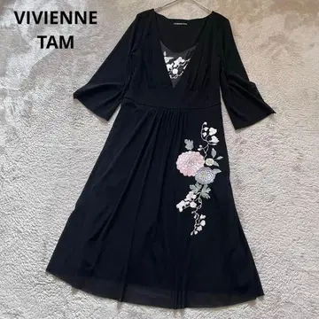새상품급 비비안 탐 파워넷 꽃무늬 자수 원피스