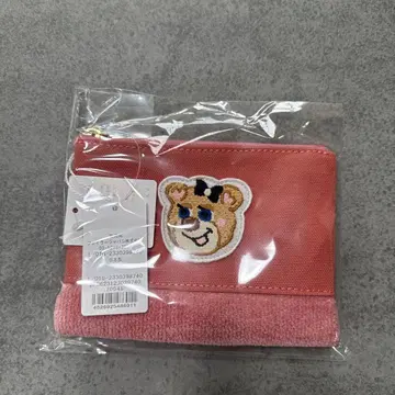 LOVERARY 곰 자수 파우치 핑크