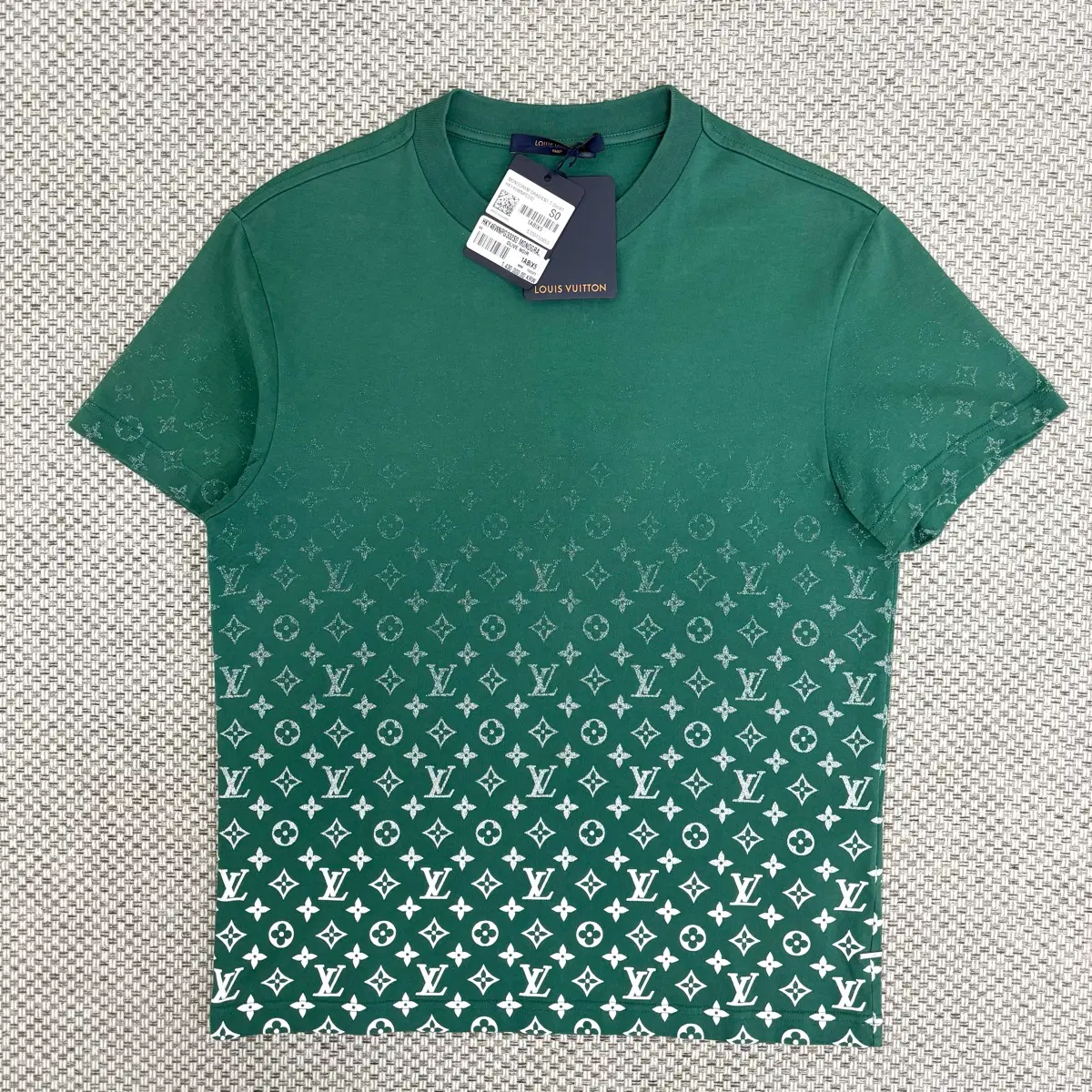 S+/S) Louis Vuitton Monogram Gradient Navy short-sleeved shirt 