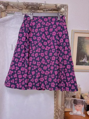 Rene 플라워 프린트 플레어 스커트 36