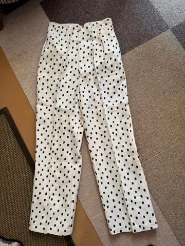 BIRTHDAY BASH 린넨 100% 도트 무늬 슬랙스 팬츠