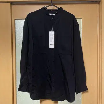 UNIQLOU 유니클로 유 밴드 카라 릴랙스 셔츠