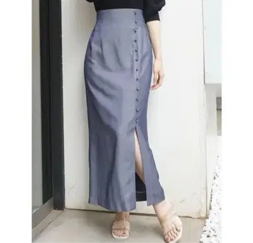 MERCURYDUO 타이트 스커트 네이비