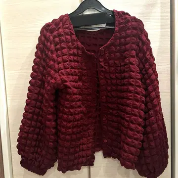 가디건 보르도 입체 디자인 톡톡 소재 겉옷 여성용