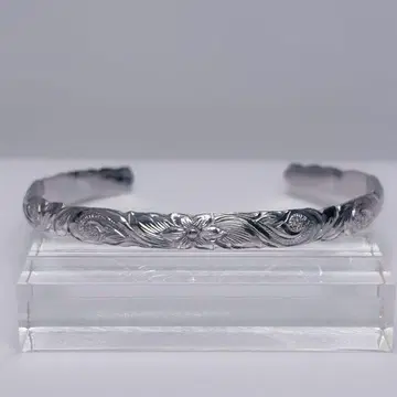 [손 조각] 하와이안 6mm 뱅글 (lucky plumeria/SL/M)