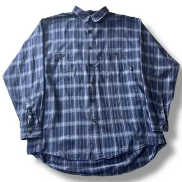 Patagonia 체크 셔츠 빅 실루엣 블루 파랑