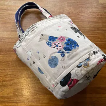 고양이 무늬 수입 원단 자카드 직조 리버서블 (유) 반인포트 일본제