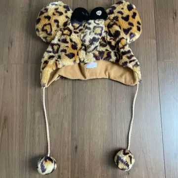 디즈니 레오파드 무늬 팬캡 브라운