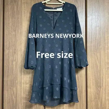 [ 새상품급 ] 바니스뉴욕 도트 무늬 V넥 원피스 네이비