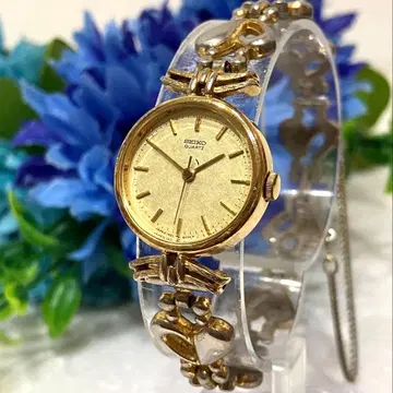 SEIKO 세이코 quartz 수동 와인딩 시계 골드 체인 가동품