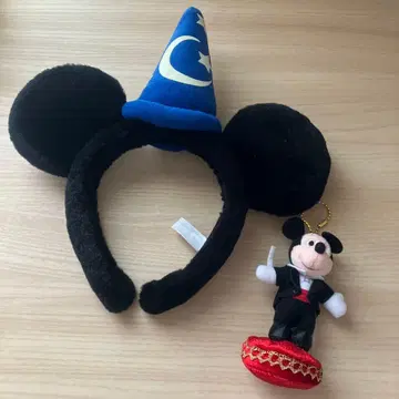 미키 머리띠 판타지아 디즈니랜드 키링 세트