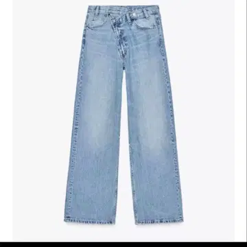 ZARA 자라 TRF 하이웨스트 크로스오버 와이드 레그 청바지 34