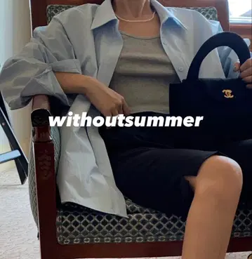 [ 완판템 ] withoutsummer /latte shirt 스카이블루